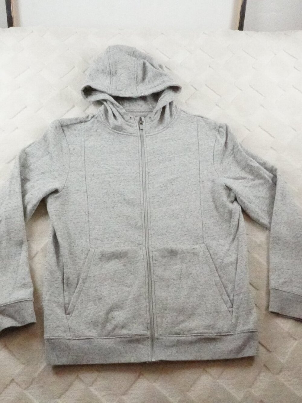 FIGS On-Shift Full Zip Hoodie Womens Large Light Gray Sweatshirt